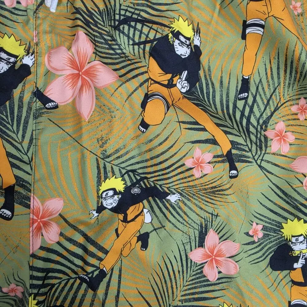 Naruto Shippuden Swim Trunks Men's Large Tropical Beach Board Shorts NWT Anime